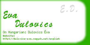 eva dulovics business card