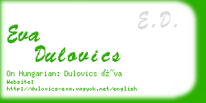 eva dulovics business card